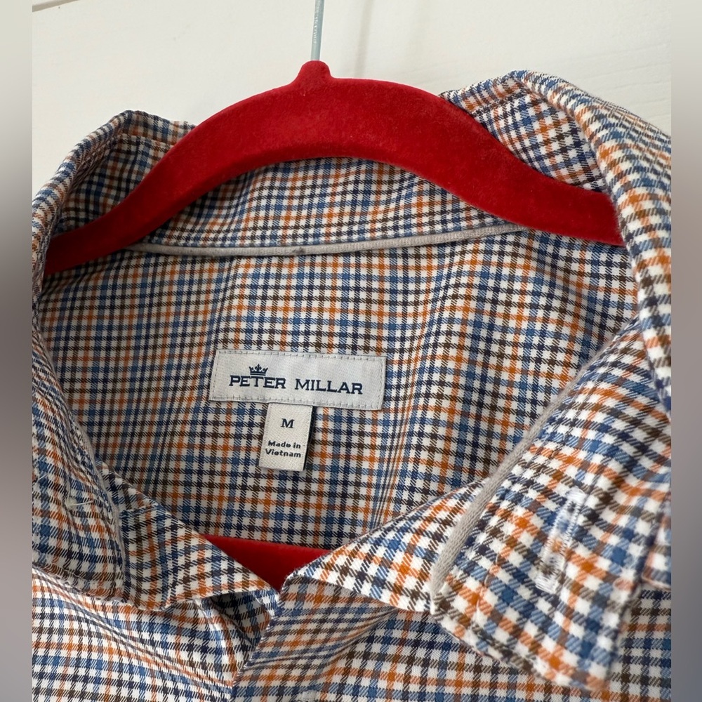 Peter Millar Collared Multicolored Plaid Button D… - image 2